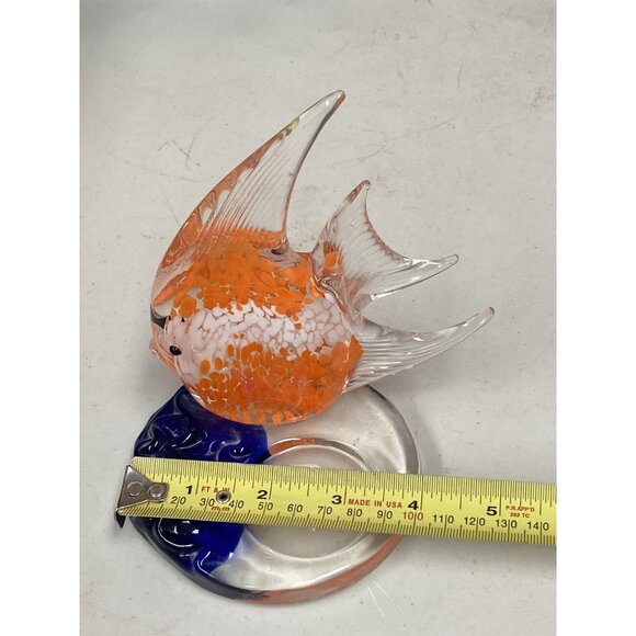 PartyLite Bermuda Tropical Fish Orange Glass Tealight Holder 5 3/4” - Picture 8 of 9